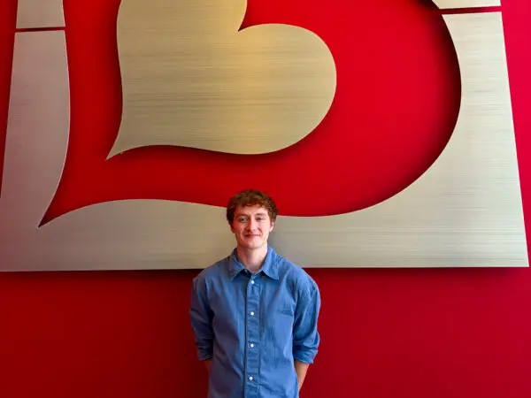 Aidan Flynn ’27 at the Burlington Stores office in Florence Township, New Jersey, for a team gathering.