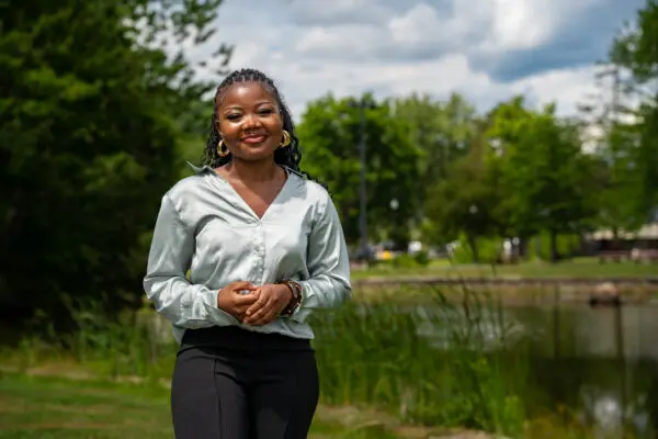 Nicole Djotas ’28 at Elm Park in Worcester