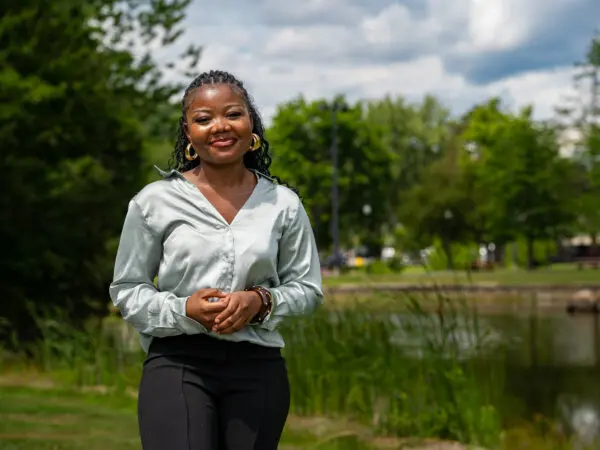 Nicole Djotas ’28 at Elm Park in Worcester
