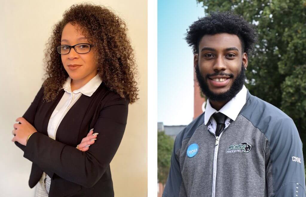 Center for Diversity, Equity, & Inclusion Director Alicia McKenzie, M.S. (left) and Graduate Assistant Josiah Cook (right).