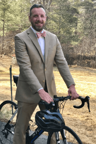 Glenn Juchno riding a bike