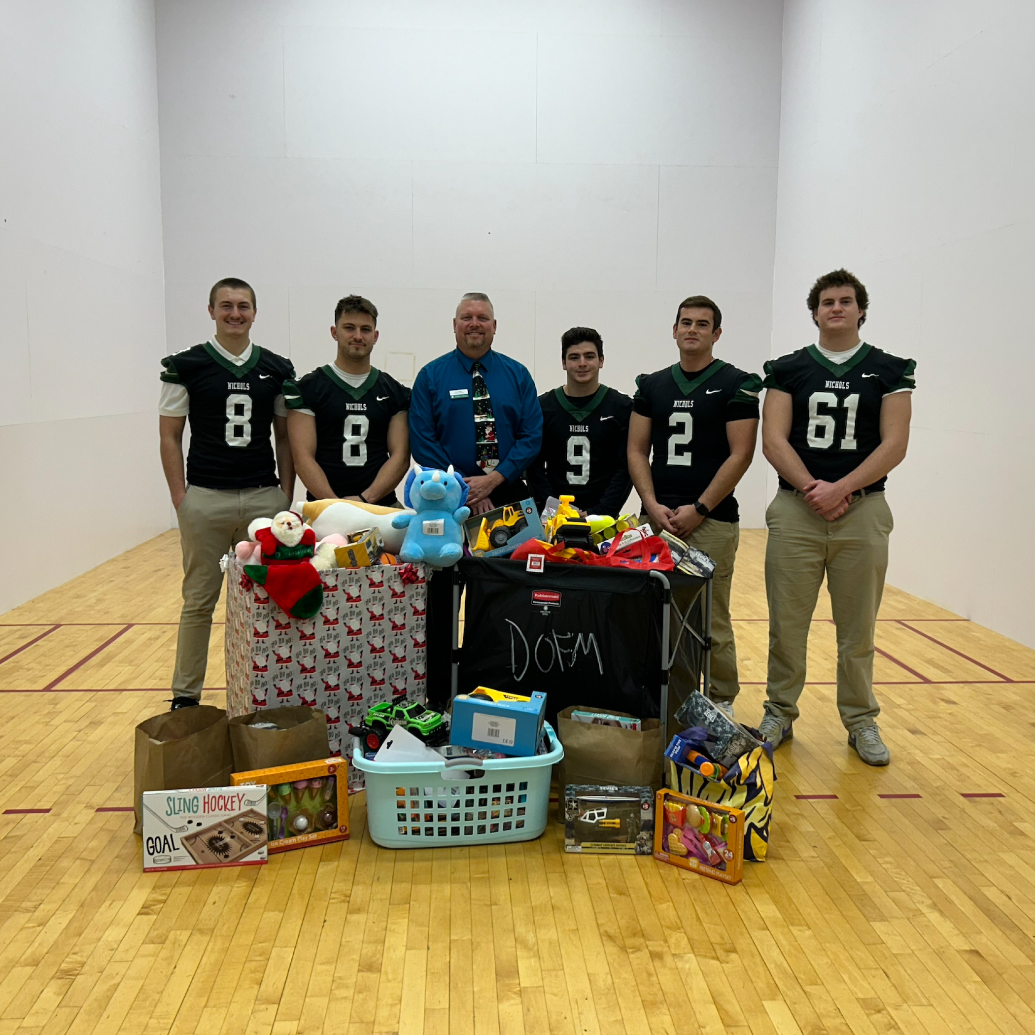 Football team during toy drive 2023