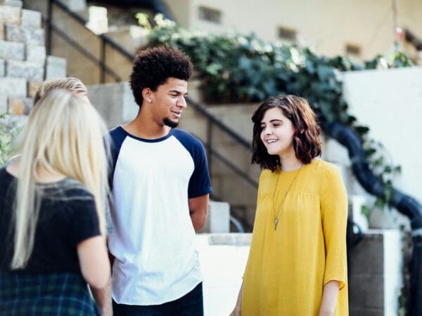 Students talking in a group