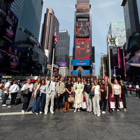 Fashion marketing class group photo in NYC