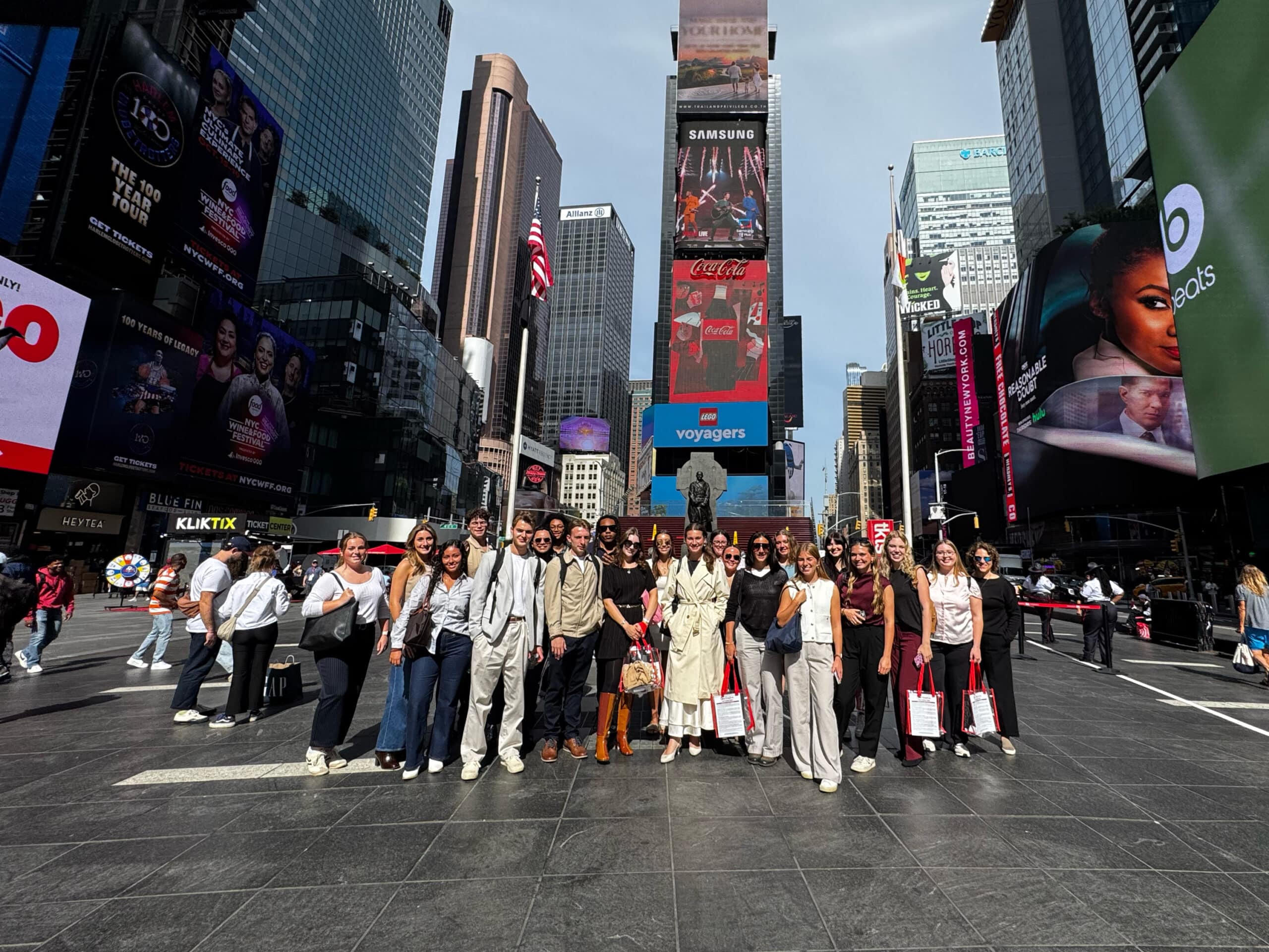 Fashion marketing class group photo in NYC