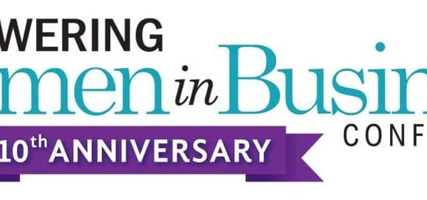 Empowering Women in Business Conference logo with 10th anniversary badge