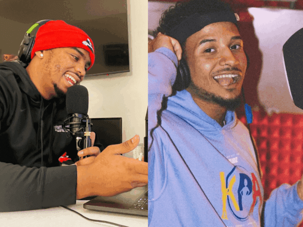 Brandon Teixeira and Elson Lopes speaking on their podcast