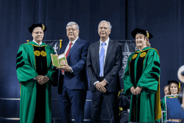 Nichols names presidents emeriti at 2024 commencement ceremony accepting his medallions