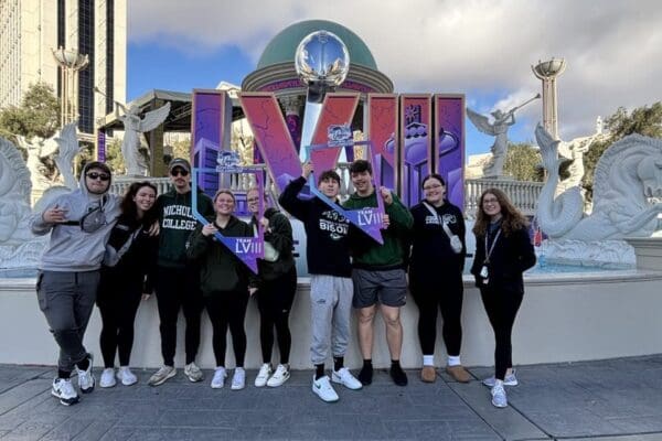 Nichols Students volunteering at Super Bowl
