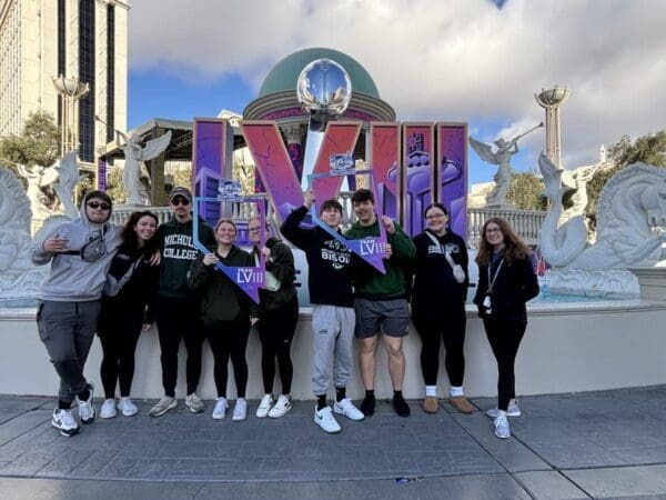 Nichols Students volunteering at Super Bowl