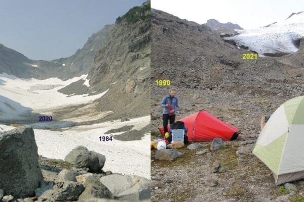 Mauri and Jill Pelto at the glaciers of the North Cascades