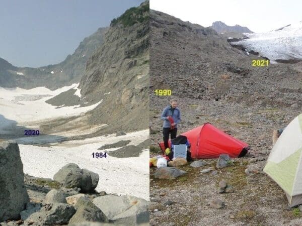 Mauri and Jill Pelto at the glaciers of the North Cascades