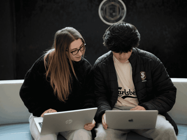 Students working on laptop