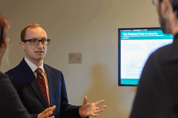 Ryan Spitz ’24 who recently graduated magna cum laude with dual degrees in criminal psychology and criminal justice management