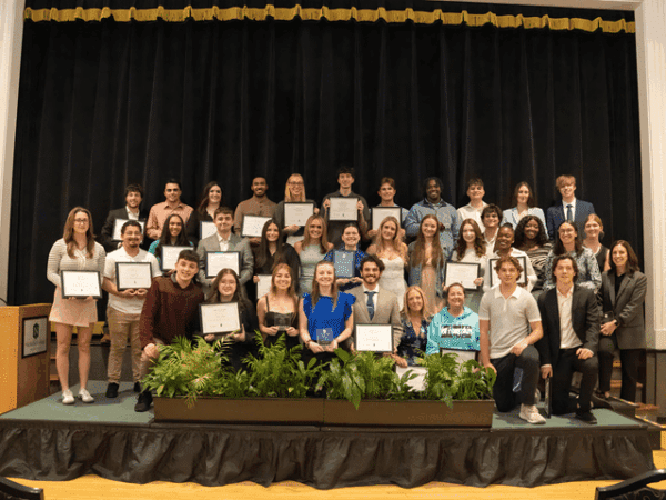 Student leadership awards recipients for 2025 pose for a group photo