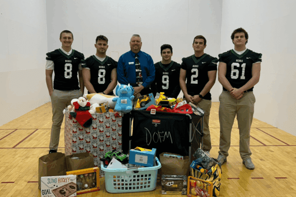 Nichols Athletics collected more than 300 toys as part of their annual team challenge