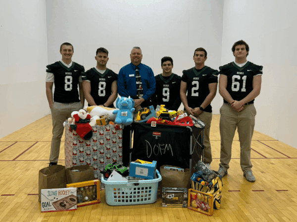 Nichols Athletics collected more than 300 toys as part of their annual team challenge