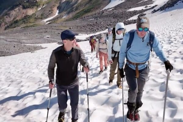 Mauri Pelto leading a trek through the North Cascades