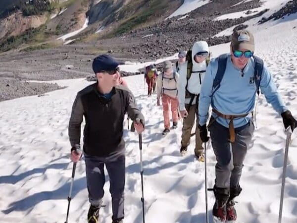 Mauri Pelto leading a trek through the North Cascades