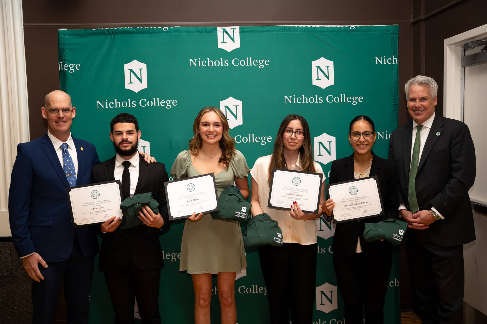 Photo of students accepting the Dunbar academic award
