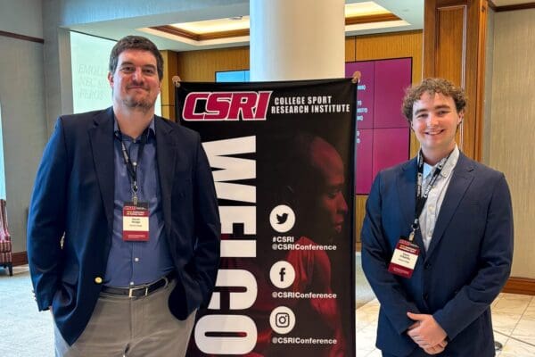 Photo of Professor Hodge and Fionn O’Rahilly at the conference