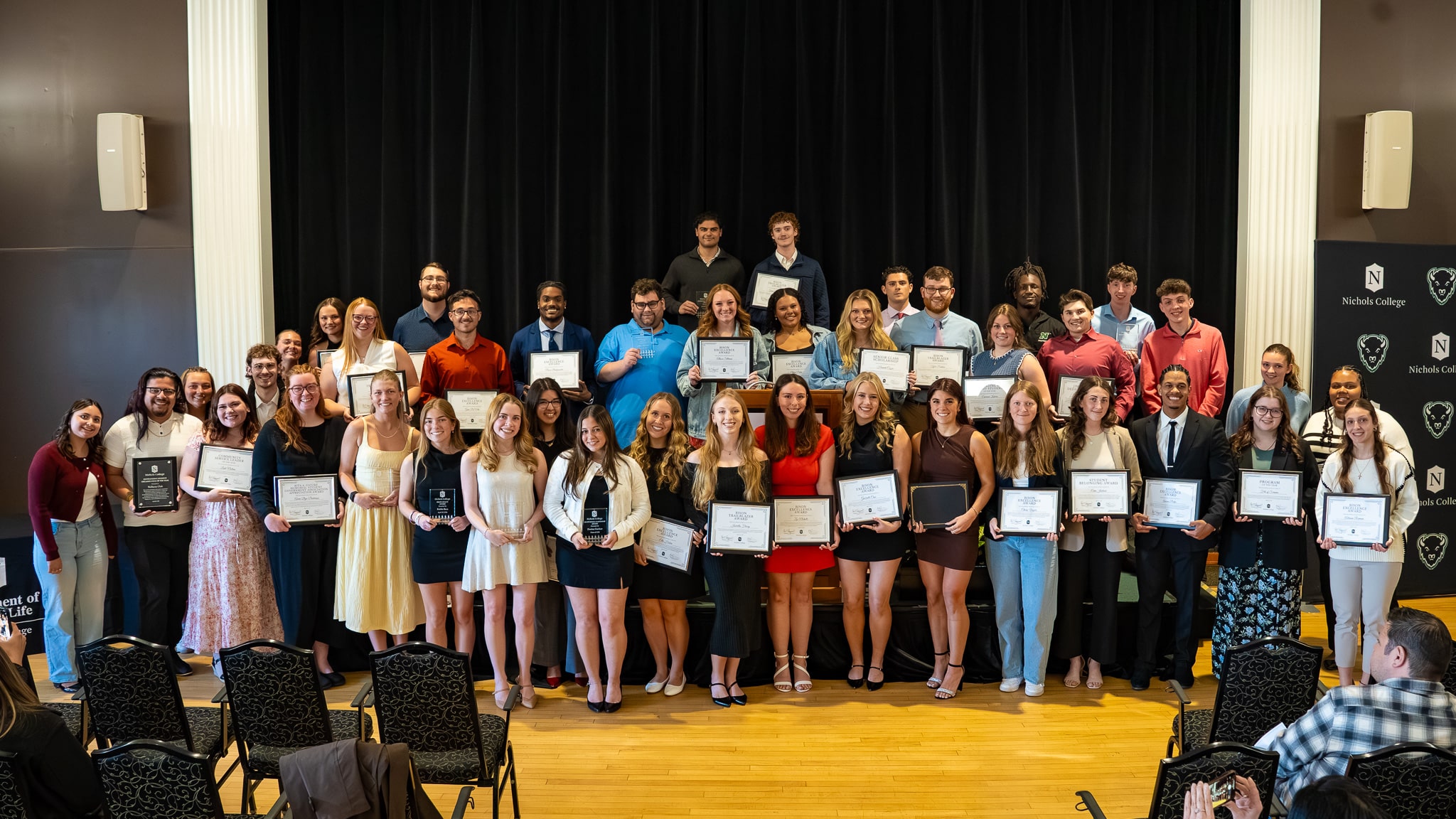 Group photo of student leadership award winners