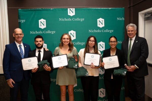 Photo of students accepting the Dunbar academic award