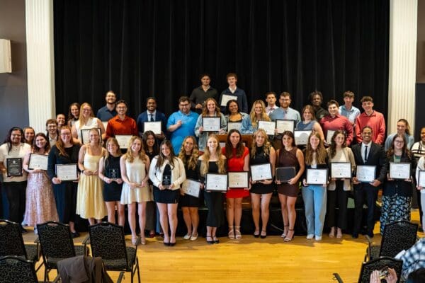 Group photo of student leadership award winners